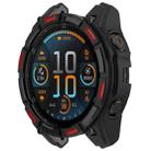 For Garmin Fenix 8 AMOLED 47mm Armor Hollow TPU Half Coverage Watch Protective Case(Black Red) - 2