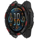 For Garmin Fenix 8 AMOLED 43mm Armor Hollow TPU Half Coverage Watch Protective Case(Black Red) - 2