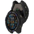 For Garmin Fenix 8 AMOLED 43mm Armor Hollow TPU Half Coverage Watch Protective Case(Black Blue) - 3