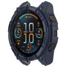 For Garmin Fenix 8 AMOLED 43mm Armor Hollow TPU Half Coverage Watch Protective Case(Midnight Blue) - 2