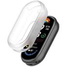 For Xiaomi Mi Band 8 Glossy Surface Silicone Watch Protective Case(Transparent White) - 1