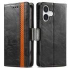 For iPhone 16 CaseNeo Splicing Dual Magnetic Buckle Leather Phone Case(Black) - 2