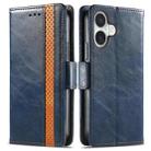 For iPhone 16 CaseNeo Splicing Dual Magnetic Buckle Leather Phone Case(Blue) - 2