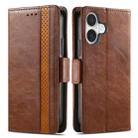 For iPhone 16 CaseNeo Splicing Dual Magnetic Buckle Leather Phone Case(Brown) - 2