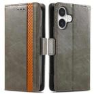 For iPhone 16 CaseNeo Splicing Dual Magnetic Buckle Leather Phone Case(Gray) - 2