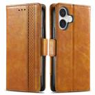 For iPhone 16 CaseNeo Splicing Dual Magnetic Buckle Leather Phone Case(Khaki) - 2