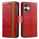 For iPhone 16 CaseNeo Splicing Dual Magnetic Buckle Leather Phone Case(Red) - 2