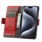 For iPhone 16 CaseNeo Splicing Dual Magnetic Buckle Leather Phone Case(Red) - 3