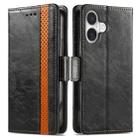 For iPhone 16 Plus CaseNeo Splicing Dual Magnetic Buckle Leather Phone Case(Black) - 2