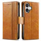 For iPhone 16 Plus CaseNeo Splicing Dual Magnetic Buckle Leather Phone Case(Khaki) - 2