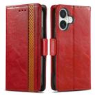 For iPhone 16 Plus CaseNeo Splicing Dual Magnetic Buckle Leather Phone Case(Red) - 2