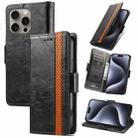 For iPhone 16 Pro CaseNeo Splicing Dual Magnetic Buckle Leather Phone Case(Black) - 1