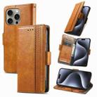 For iPhone 16 Pro CaseNeo Splicing Dual Magnetic Buckle Leather Phone Case(Khaki) - 1