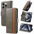 For iPhone 16 Pro Max CaseNeo Splicing Dual Magnetic Buckle Leather Phone Case(Gray) - 1