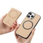 For iPhone 16 Pro Carbon Fiber MagSafe Vertical Flip Card Bag Phone Case(Khaki) - 3