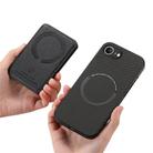 For iPhone 16e Carbon Fiber MagSafe Vertical Flip Card Bag Phone Case(Black) - 3