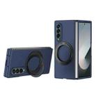 For Samsung Galaxy Z Fold3 Thunderbolt 360 Rotating Holder Shockproof Phone Case(Blue) - 1