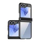 For Samsung Galaxy Z Flip6 Plating Transparent Folding Hinged Phone Case(Black) - 1