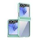 For Samsung Galaxy Z Flip6 Plating Transparent Folding Hinged Phone Case(Green) - 1