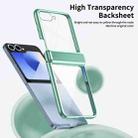 For Samsung Galaxy Z Flip6 Plating Transparent Folding Hinged Phone Case(Green) - 2