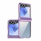 For Samsung Galaxy Z Flip6 Plating Transparent Folding Hinged Phone Case(Purple) - 1