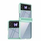 For Samsung Galaxy Z Flip4 Plating Transparent Folding Hinged Phone Case(Green) - 1