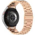 For Samsung Galaxy Watch 7 40 / 44mm Three Beads Button Quick Release Metal Watch Band(Rose Gold) - 2