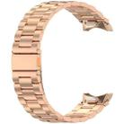 For Samsung Galaxy Watch 7 40 / 44mm Three Beads Button Quick Release Metal Watch Band(Rose Gold) - 3