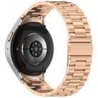 For Samsung Galaxy Watch FE 40mm Three Beads Button Quick Release Metal Watch Band(Rose Gold) - 2