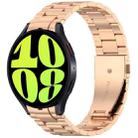 For Samsung Galaxy Watch 6  40 / 44mm Three Beads Button Quick Release Metal Watch Band(Rose Gold) - 1
