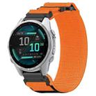 For Garmin Fenix 8 AMOLED 43mm Nylon Hook and Loop Fastener 20mm Quick Release Watch Band(Orange) - 1