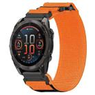 For Garmin Fenix 8 AMOLED 47mm Nylon Hook and Loop Fastener 22mm Quick Release Watch Band(Orange) - 1