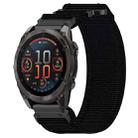 For Garmin Fenix 8 AMOLED 47mm Nylon Hook and Loop Fastener 22mm Quick Release Watch Band(Black) - 1