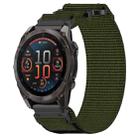 For Garmin Fenix 8 AMOLED 47mm Nylon Hook and Loop Fastener 22mm Quick Release Watch Band(Army Green) - 1