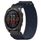 For Garmin Fenix 8 AMOLED 47mm Nylon Hook and Loop Fastener 22mm Quick Release Watch Band(Blue) - 1