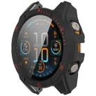 For Garmin Fenix 8 AMOLED 51mm Tempered Glass Film Integrated PC Watch Case(Black Red) - 2