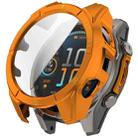 For Garmin Fenix 8 AMOLED 47mm Tempered Glass Film Integrated PC Watch Case(Orange Green) - 1