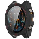 For Garmin Fenix 8 AMOLED 47mm Tempered Glass Film Integrated PC Watch Case(Black Red) - 2