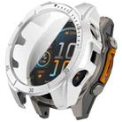 For Garmin Fenix 8 AMOLED 47mm Tempered Glass Film Integrated PC Watch Case(Silver Black) - 1