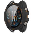 For Garmin Fenix 8 AMOLED 43mm Tempered Glass Film Integrated PC Watch Case(Black Orange) - 2