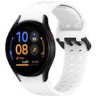 For Samsung Galaxy Watch FE 40mm Diplopore Button Quick Release Silicone Watch Band(White) - 1