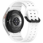 For Samsung Galaxy Watch FE 40mm Diplopore Button Quick Release Silicone Watch Band(White) - 2