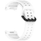 For Samsung Galaxy Watch FE 40mm Diplopore Button Quick Release Silicone Watch Band(White) - 3