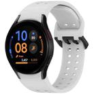 For Samsung Galaxy Watch FE 40mm Diplopore Button Quick Release Silicone Watch Band(Gray) - 1