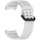 For Samsung Galaxy Watch FE 40mm Diplopore Button Quick Release Silicone Watch Band(Gray) - 3