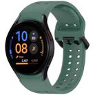 For Samsung Galaxy Watch FE 40mm Diplopore Button Quick Release Silicone Watch Band(Dark Green) - 1
