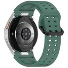For Samsung Galaxy Watch FE 40mm Diplopore Button Quick Release Silicone Watch Band(Dark Green) - 2