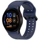 For Samsung Galaxy Watch FE 40mm Diplopore Button Quick Release Silicone Watch Band(Midnight Blue) - 1