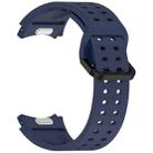 For Samsung Galaxy Watch FE 40mm Diplopore Button Quick Release Silicone Watch Band(Midnight Blue) - 3