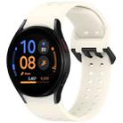 For Samsung Galaxy Watch FE 40mm Diplopore Button Quick Release Silicone Watch Band(Star White) - 1